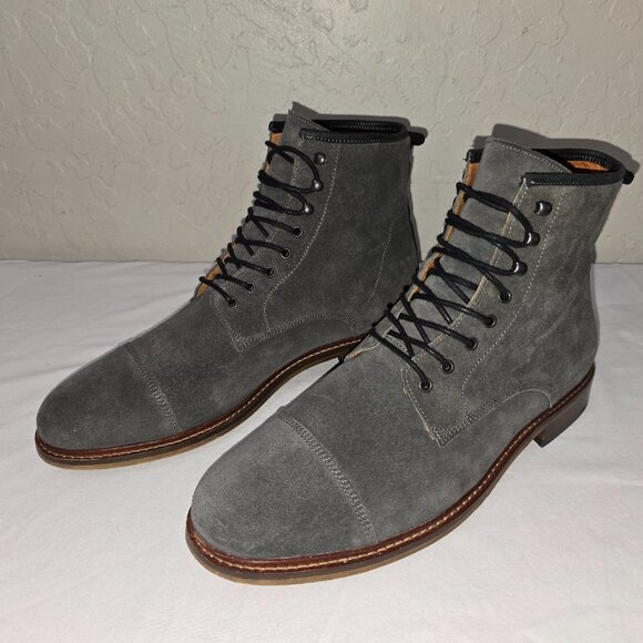 Shoe The Bear Copenhagen Curtis Men's Grey Suede Lace Up Boots Size 45 - Picture 7 of 11
